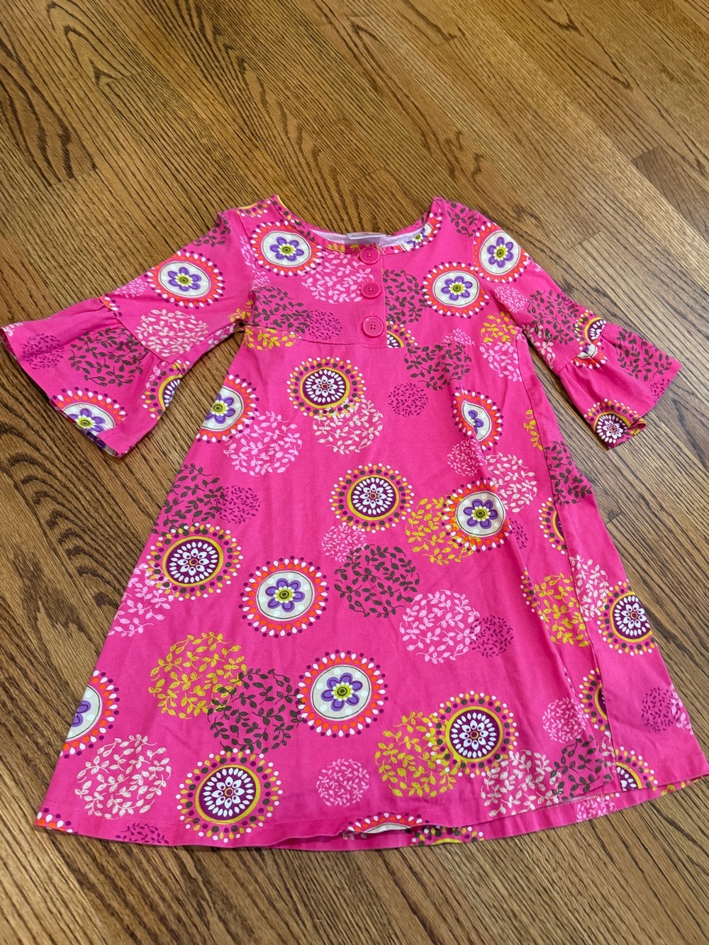 Hanna Andersson Bright Pink Floral Medallion Dress
